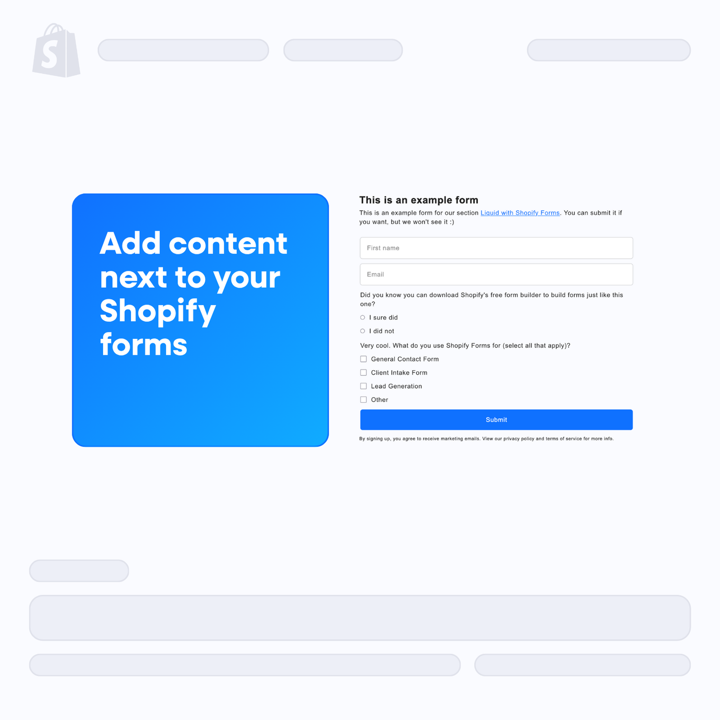 Liquid with Shopify Form
